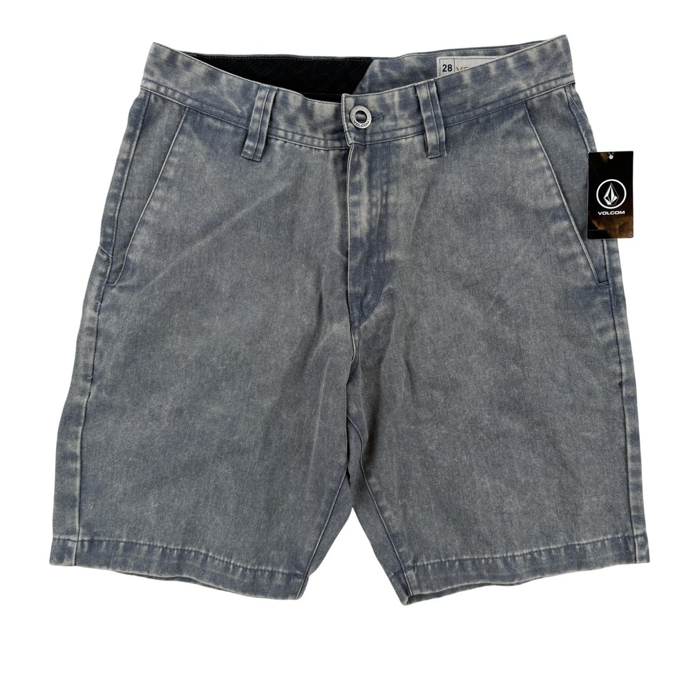 Volcom Shorts Mens 28 Gray Acid Wash Frickn Processed Chino Denim Casual NWT